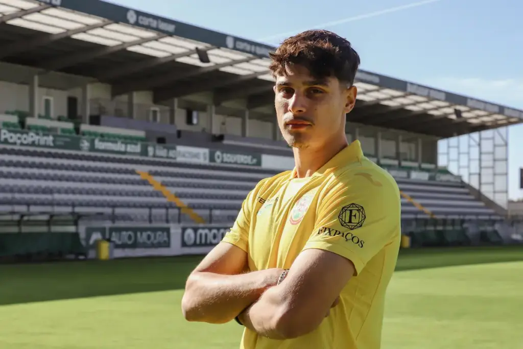André Liberal, reforço do FC Paços de Ferreira, na sua apresentação no Estádio Capital do Móvel.
