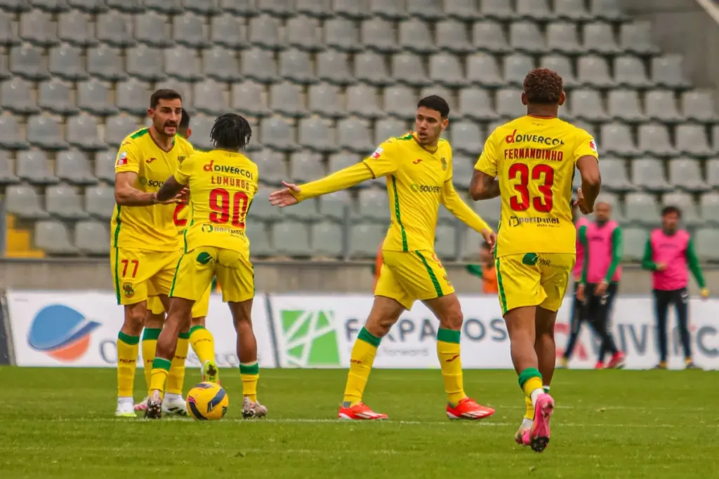 A equipa festeja o golo de João Victor ao FC Felgueiras, na 12ª jornada da Liga Portugal Meu Super.