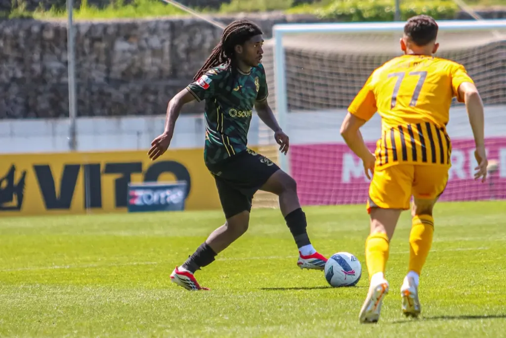 David Costa durante o jogo do FC Paços de Ferreira frente ao Lusitânia de Lourosa FC, na 31.ª jornada da Liga Portugal Meu Super.