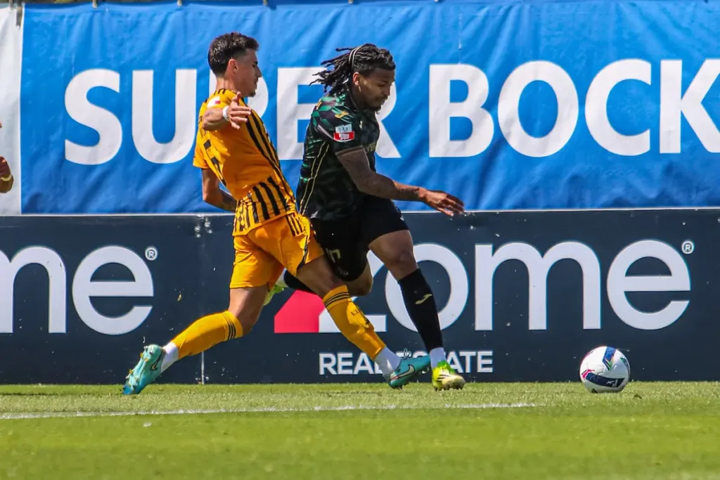 Iuri durante o jogo do FC Paços de Ferreira com o Lusitânia de Lourosa FC, na 31.ª jornada da Liga Portugal Meu Super.